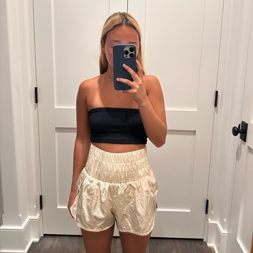 Free People Gold Shorts
